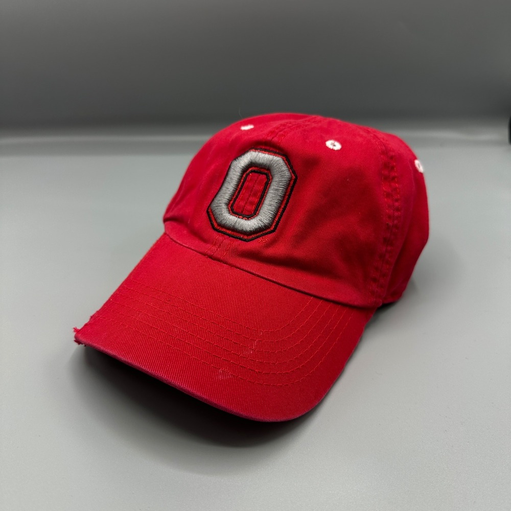 Top of the World Ohio State Buckeyes Hat Red Block O Brutus Distressed Strapback